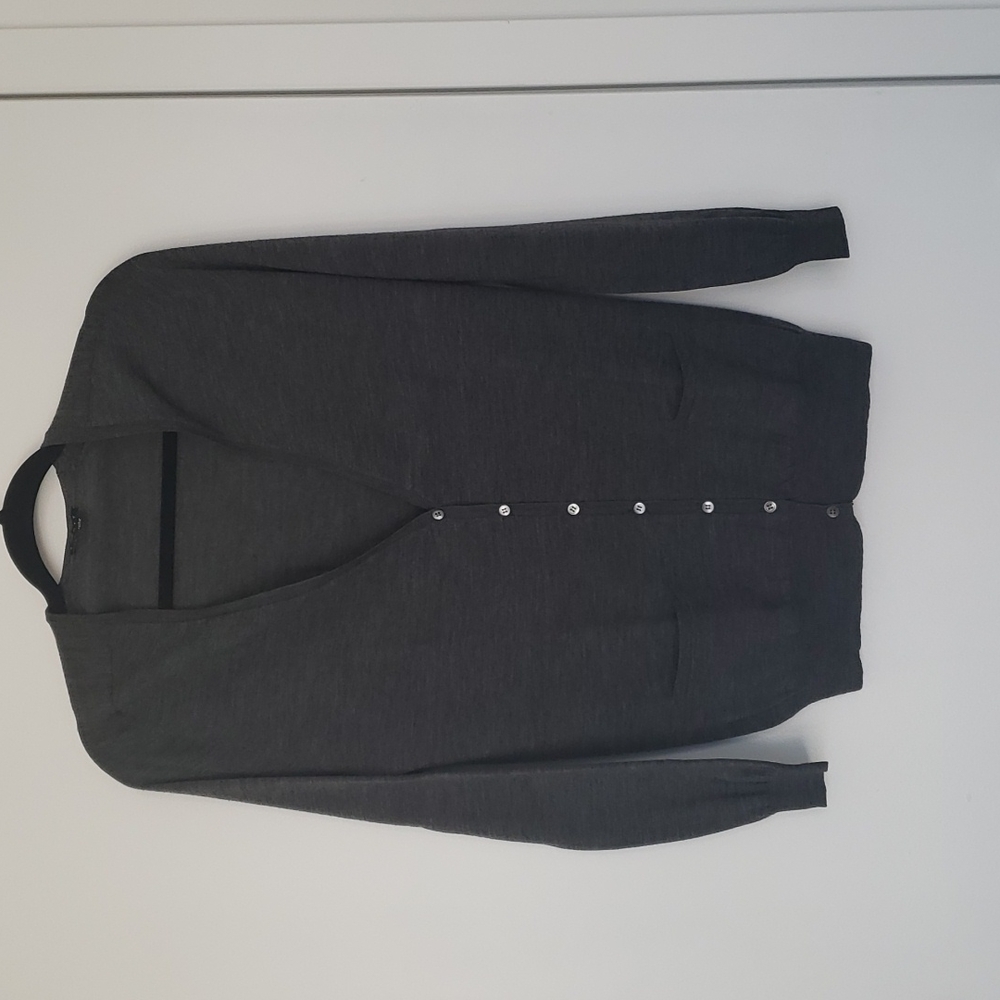 Theory charcoal grey button down cardigan